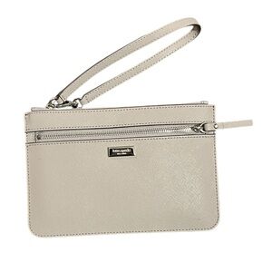 Kate Spade Laurel Way Tinie Saffiano Leather Wristlet in Soft Taupe